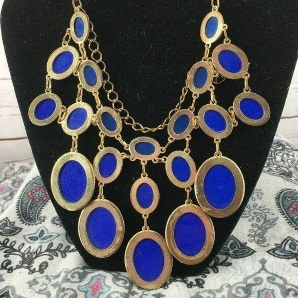 Elegant Prom Wedding Blue Cascading Necklace - Picture 8 of 8